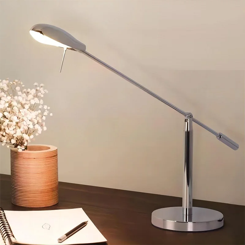 

Modern Simple LED Eye Protection Table Lamp for Study Reading Learning Multifunctional Rotary Rocker Arm Table Lamp for Hotel