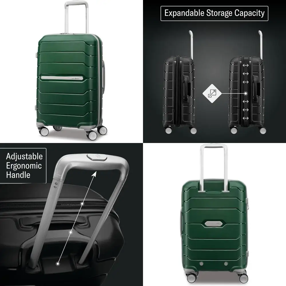 Maleta giratoria rígida expandible - Equipaje de mano con cerradura TSA - Aprobado por aerolínea - Estuche rígido de viaje
