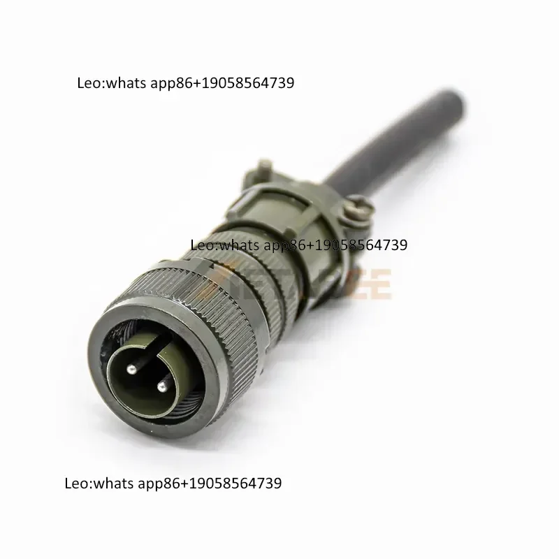 MIL-DTL-5015 Circular Connector MIL MS5015 2 Pin 10SL-4 Kit Solder Cup Threaded Coupling 13A Industrial Power IP67 Silver view 2