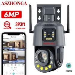 Dual Lens 4MP 4G Security IP Camera 60X Zoom 1080P HD PTZ Outdoor Home Surveillance WIFI Cam CCTV Full Color Night Vision ICSEE