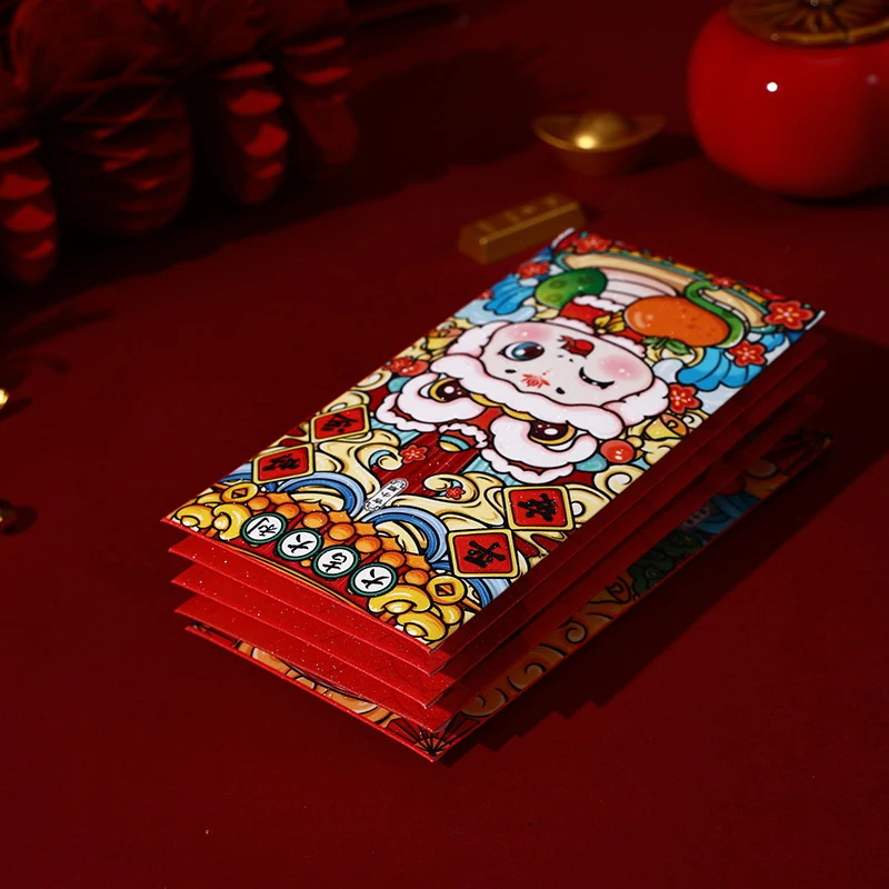 スネークスタイルの赤い封筒,中国の旧正月,6個,春祭り,hong bao,子供向け