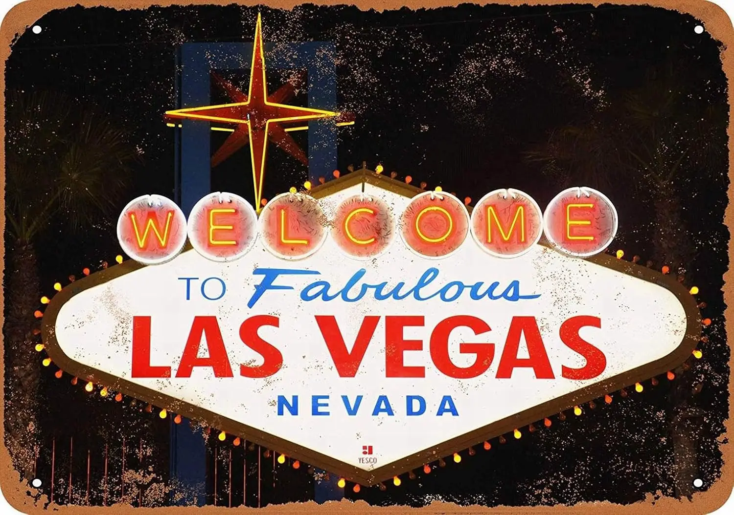 Willkommen in Fabulous Las Vegas Vintage Dekoratives Metallschild - Zollgroßes Metallschild