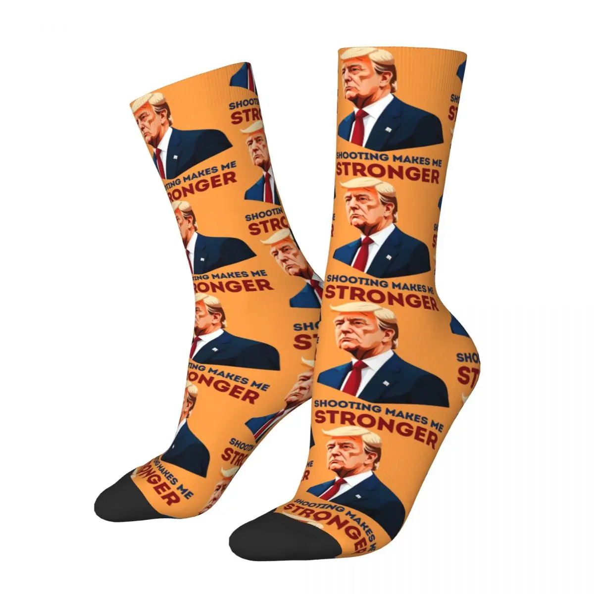 Happy Funny Donald Trump Men's Socks Vintage Harajuku T-Trump Hip Hop Novelty Pattern Crew Crazy Sock Gift Printed