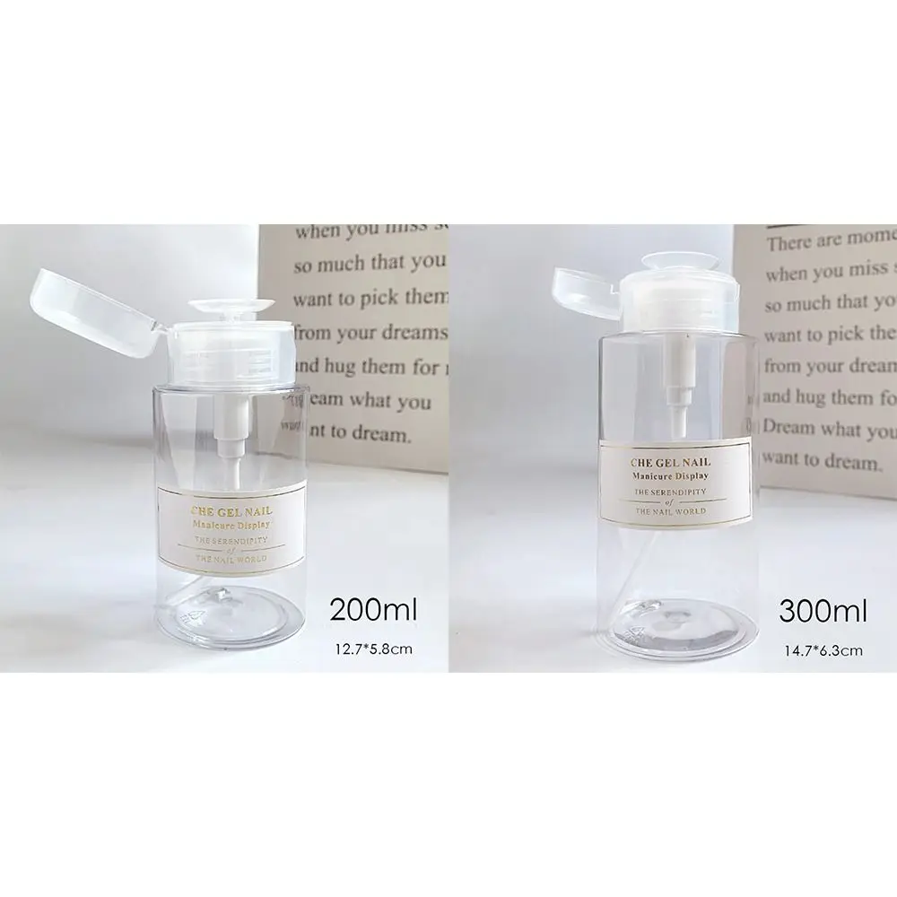 200/300ml Empty Press Pumping Bottle Cleaner Dispenser Bottle Polish Remover Bottle Nail Art Bottle Liquid Bottle