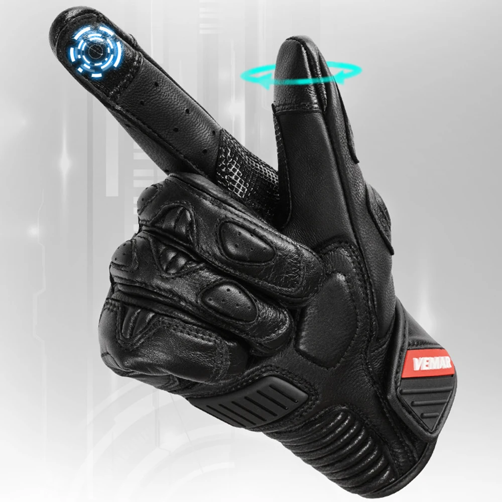 

Motorcycle Gloves Breathable Vent Holes Touch Screen Padded Knuckle Protection Moto Racing Riding Motocross Outdoor Equipment