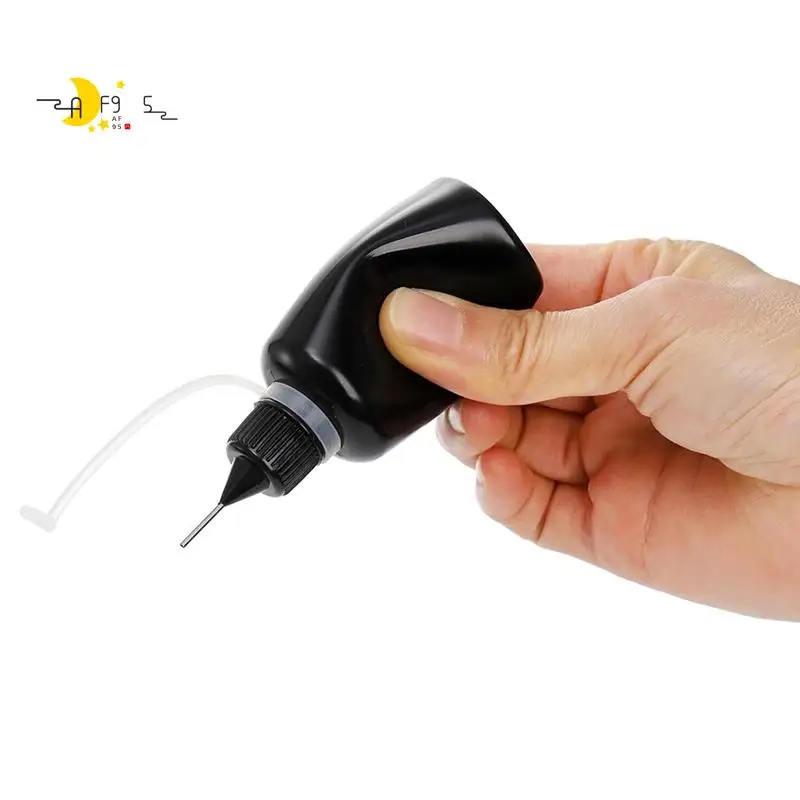 

AF95-50 Pack Black Precision Tip Applicator Bottles With 2 Funnels, 1 Oz / 30Ml Needle Tip Glue Bottles, Small Squeeze Bottle