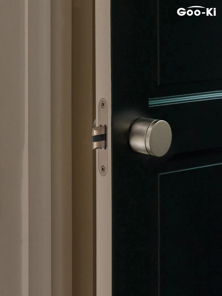 Imagem -05 - Goo-ki-cross Knurled Lock Knob Indoor Lock Grupo Privacidade Silver Locktoilet Porta Rotable Botão Mute para Quarto