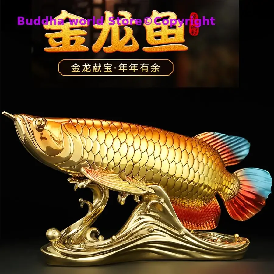 2025 lucky gold dragon Arowana fish Decorative ornament talisman Business career prosperous FENG SHUI Bring wealth money