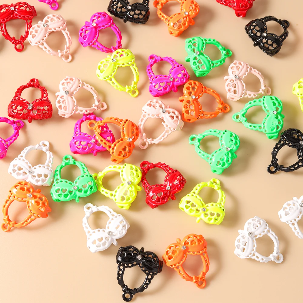 Leslie 5 Stück Neonfarbene Sommer-Strand Sexy Bikini Anhänger für DIY Ohrringe Halsketten Handgemachter Schmuckherstellung – Detail 3