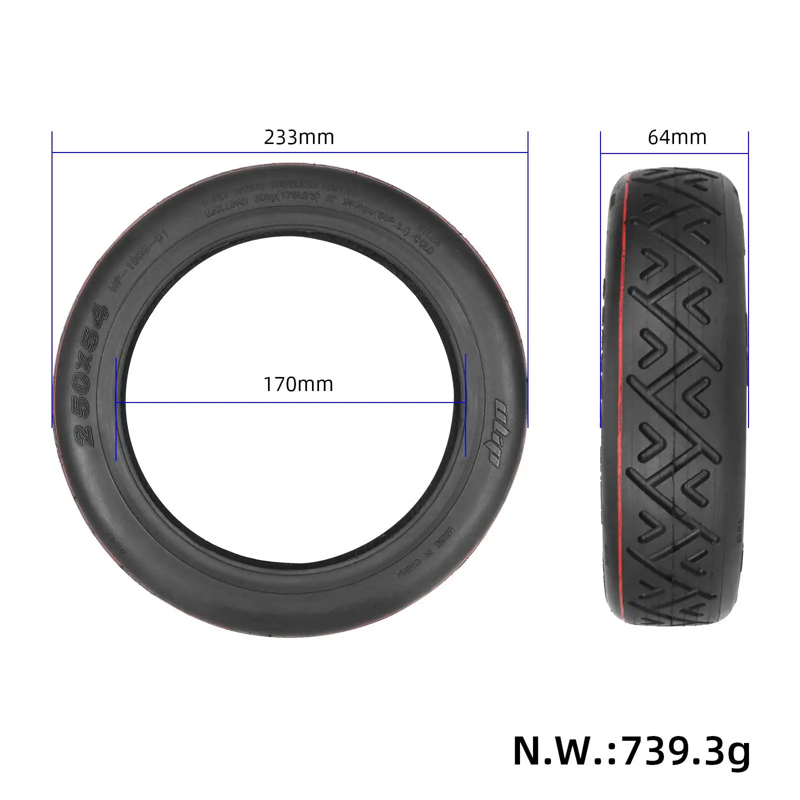 ULIP 10Inch 250x54 Self-healing Tire With Glue For Xiaomi 4 Electric Scooter 250*54 More Thicker Tubeless Tyre Accessories Parts