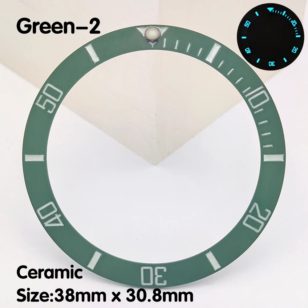 GMT Bezel 38mm Ceramic Bezel C3 Luminous Bezel Fits 40mm Men\'s Watch Ring Change Accessories High Quality Watch Bezel