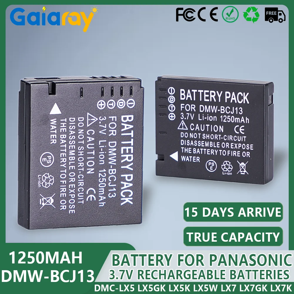1250mAh DMW-BCJ13 BP-DC10 BPDC10 Full Decoded Battery for Panasonic Lumix DMC-LX5 LX5GK LX5K LX5W LX7 LX7GK LX7K Camera Battery