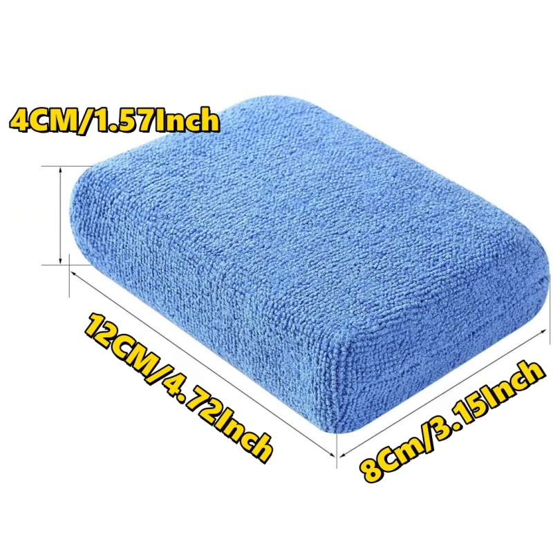 Microfibra Car Wax Aplicador Pads, Soft Auto Detalhamento Esponja, Retângulo de Espuma, Car Paint Care Pad, Polimento, Auto Limpeza, 8Pcs