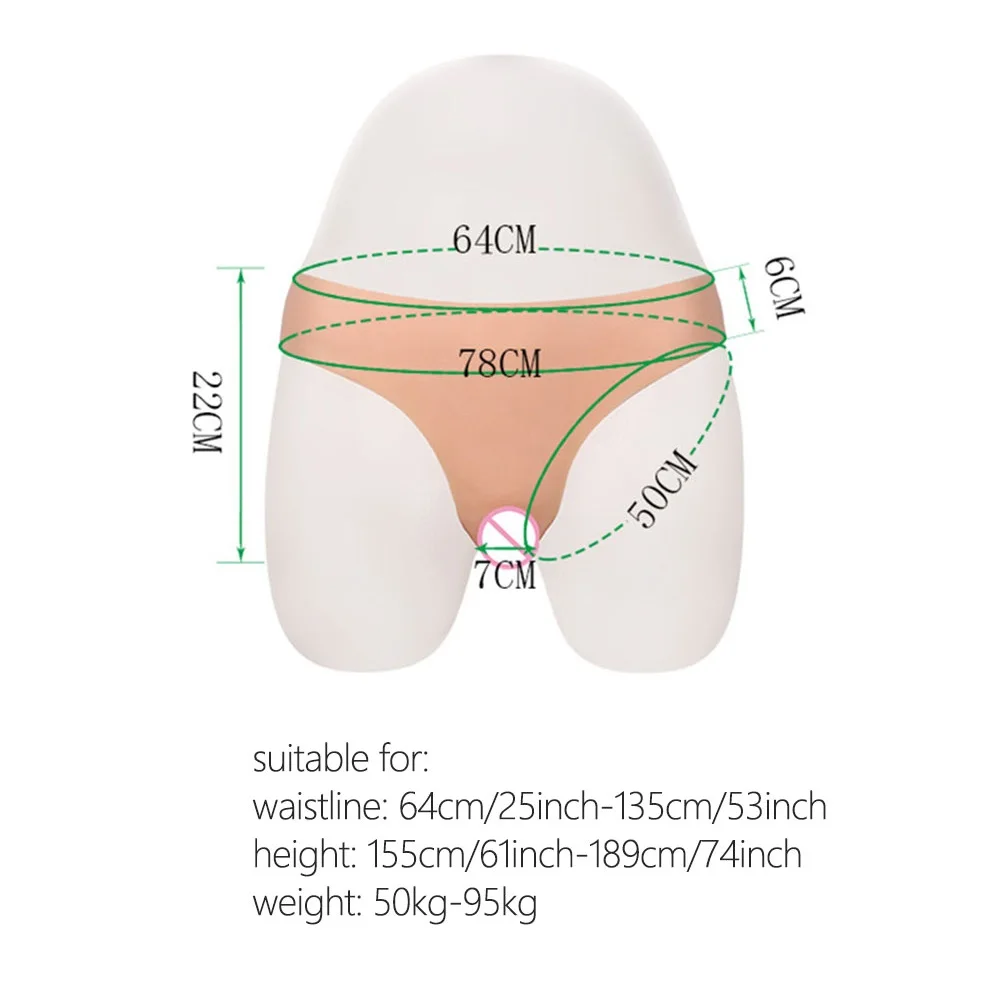 Silicone Fake Vagina Underwear Panties Men Penetratable Vagina Boxer Briefs for Crossdresser Transgender Shemale Gaff Soft Tits