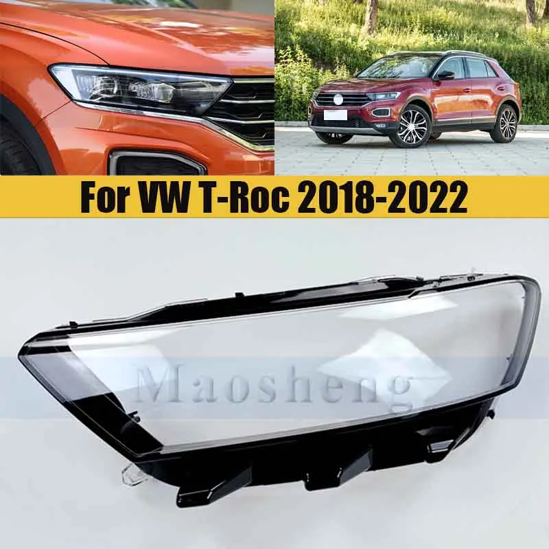 

Крышка переднего бампера для фары VW T-Roc 2018-2022, Крышка корпуса, затеняющая Крышка для передней фары, стеклянная крышка для передней фары