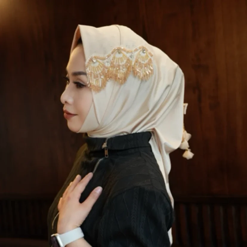 2024 Winter New Muslim Women Luxury Handmade Instant Hijab