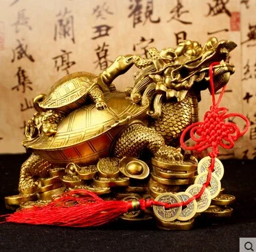 

Feng Shui light copper leading turtle Mother Dragon Turtle ornaments gossip fortune prosperous