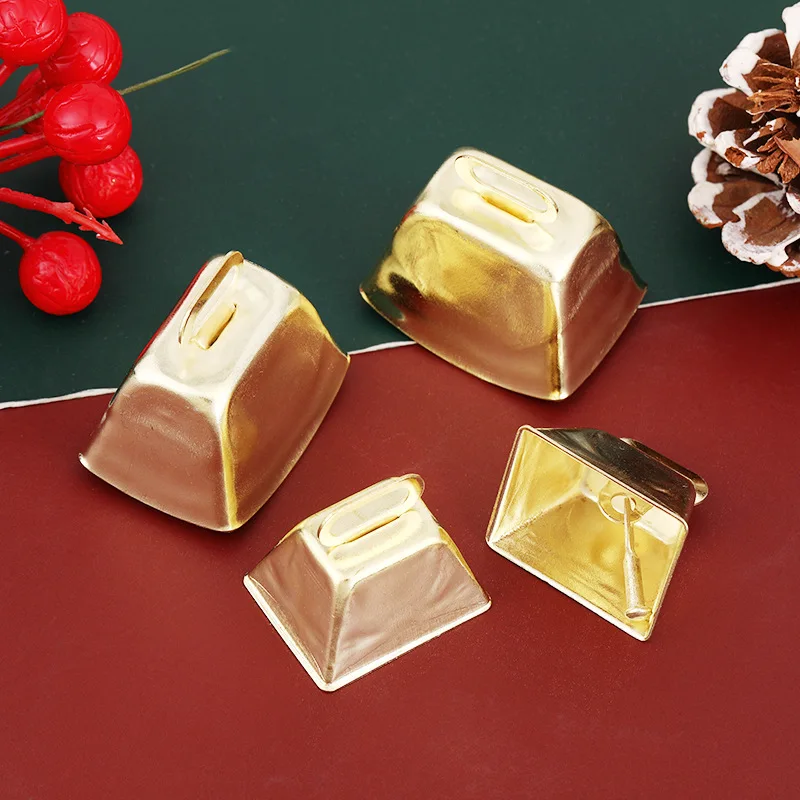 

Metal Jingle Bells Square Cowbell Christmas Tree Decoration Pendant Creative DIY Pet Accessories Wind Chime Accessories