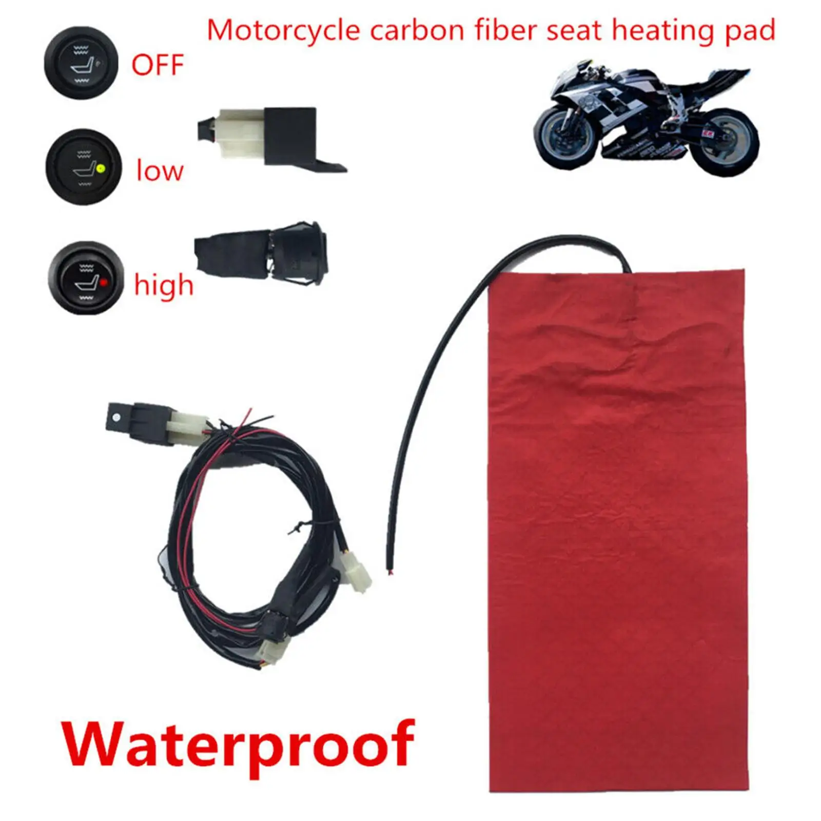 Heated Seat Kit For Motorcycle Waterproof Universal Heated Seat Heater Pad Heating Cushion Motorcycles Heating Film Supplies