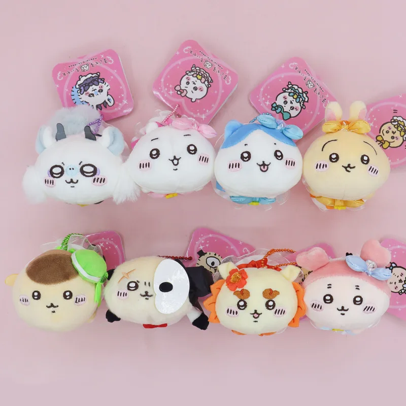 Chiikawa Hachiware Usagi Momonga 10cm pingente de mochila de pelúcia fofa, chaveiro, presente de aniversário infantil