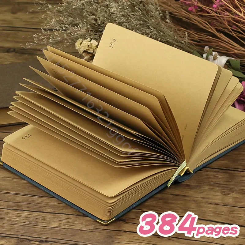 365 Dairy books A5 For Journals,100GSM Kraft Paper Notebooks For School Office Supplies Blank Notepad For Art Planner