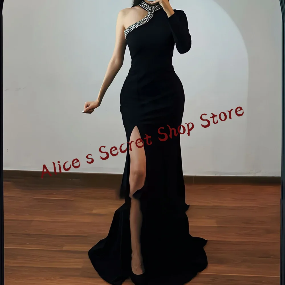 

Elegangt One Shoulder Beading Mermaid Formal Evening Dresses Birthday Party Prom Gowns Customized