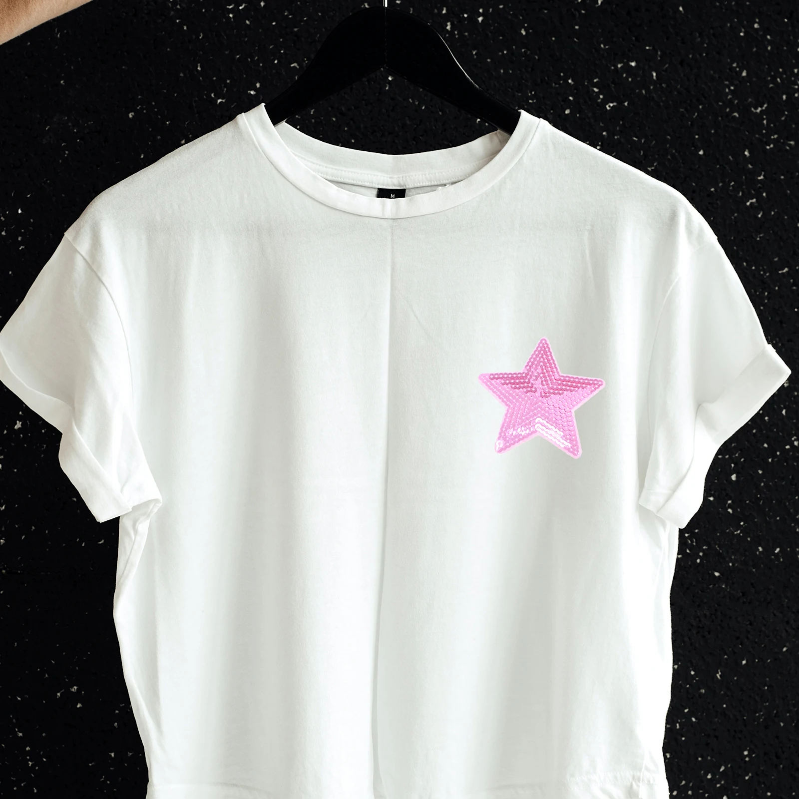 

10pc 10 Pink Sequin Patches Appliques Sewing Clothes Hat Sewing Appliques Embroidered Plastic Durable Craft Projects