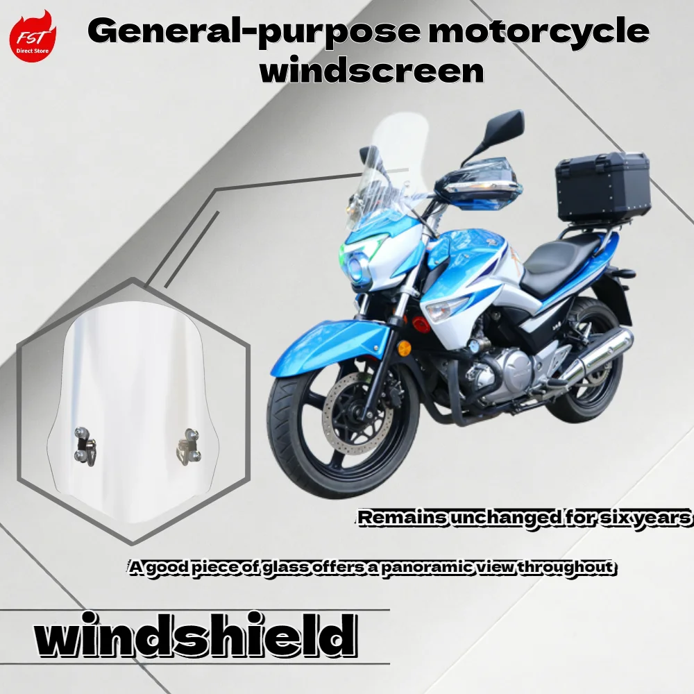 

Universal Motorcycle Windshield Clear Wind Deflector Adjustable Wind Screen For Scooter Motorbike Modified Parts