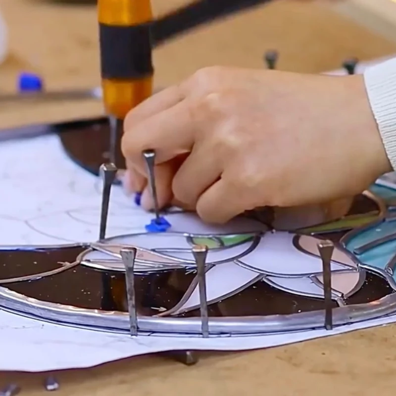 

Horseshoe Nails Stained Glass Supplies Tiffany Glass Positioning Nail