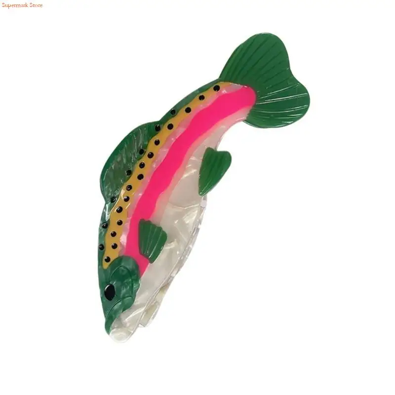 Q5WE Fish Hair Claw Large Ponytail Holder Unique Barrettes Strong Hold Hairpin
