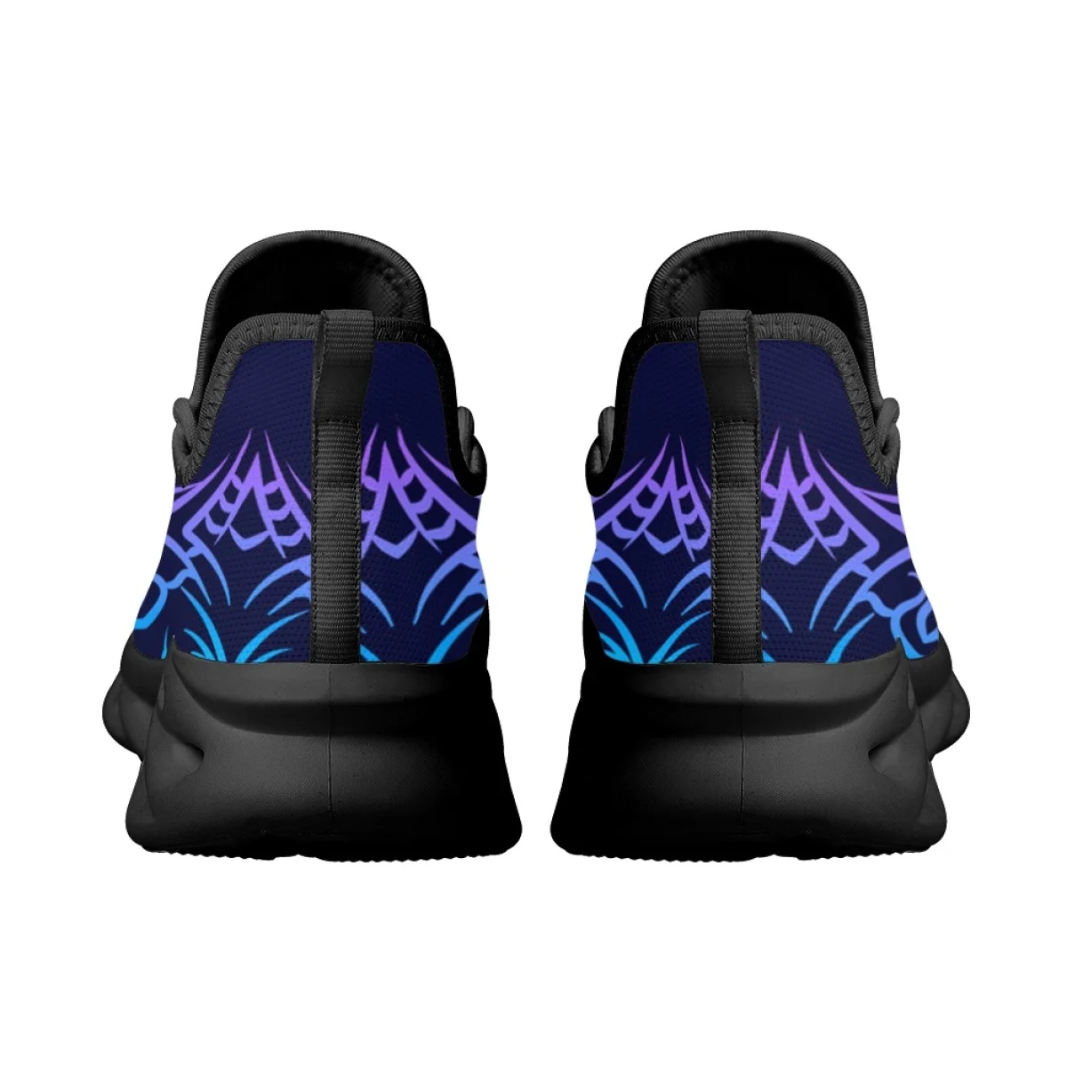 INSTANTARTS Lightweight Lace-up Platform Shoes Dark Purple Mandala Dragonfly Printed Mesh Sneakers for Women Shock Absorption