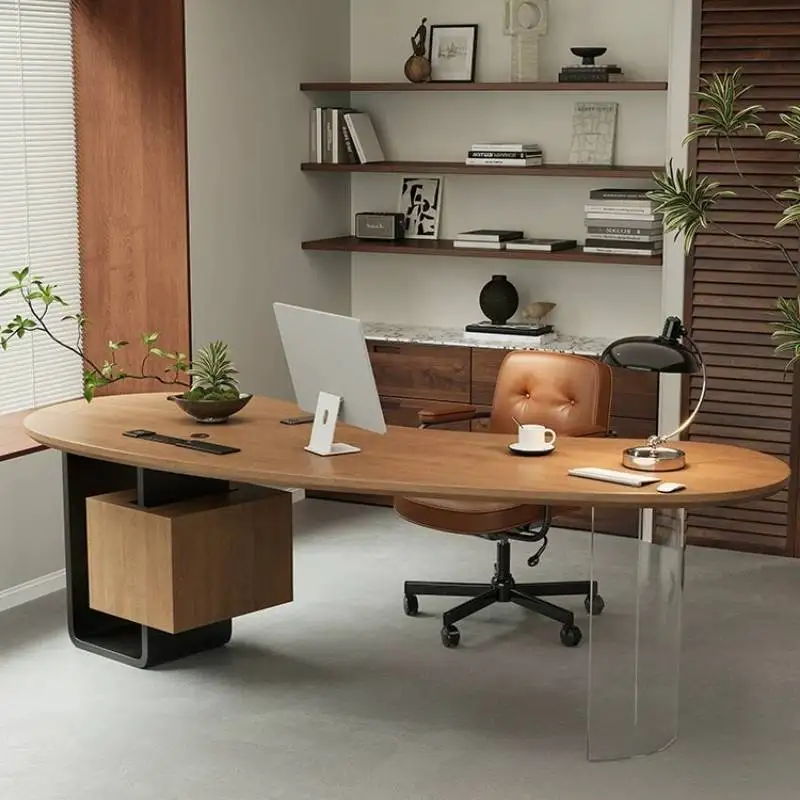 Deep Usb Charger Office Desk Solid Wood Italy Mid Century Modern Office Desk Mini Pc Workstation Escritorios Luxury Furniture