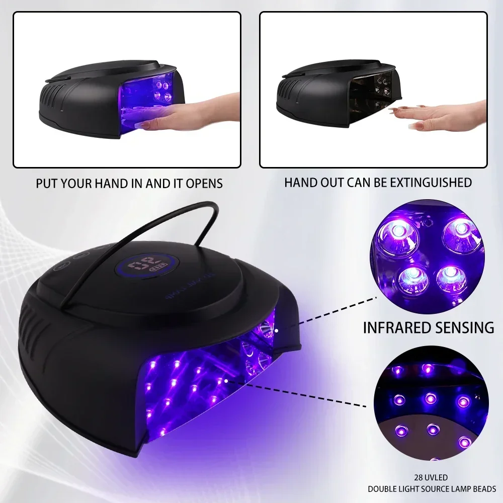 64 ワット充電式ネイルドライヤープロフェッショナル LED/UV ライトネイルマシンネイルランプタイミング機能ネイルアート機器ツール