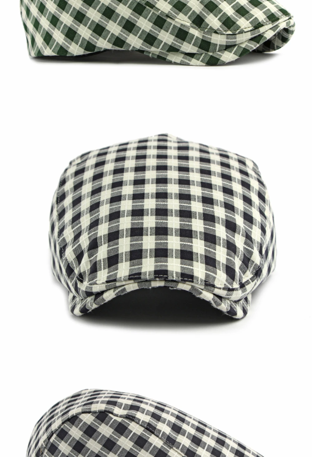 HT5076 Baskenmützen für Herren und Damen, Künstler- und Malermütze, Verstellbare Ivy-Flatcap, 2026 Neue Frühling-Sommer Karierte Baskenmütze – Detail 7