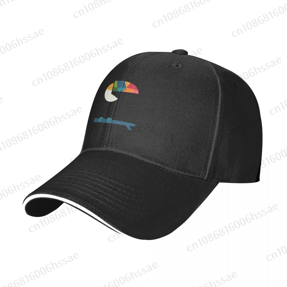 Topi bisbol Rainbow Toucan pria dan wanita, topi olahraga Sandwich Hip Hop dapat disesuaikan