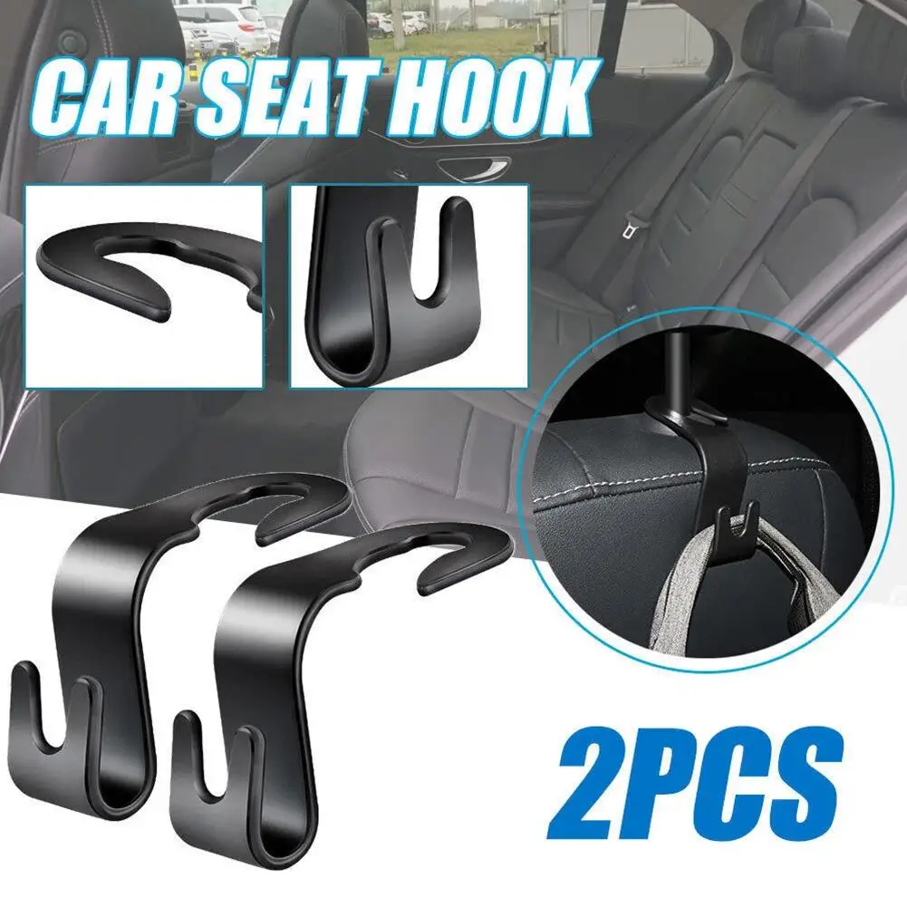 

2pcs Car Seat Hook Black Hidden Universal Storage Hanger Seat Hook Organizer Headrest Car Car Interior Back Storage Vehicle O5S5