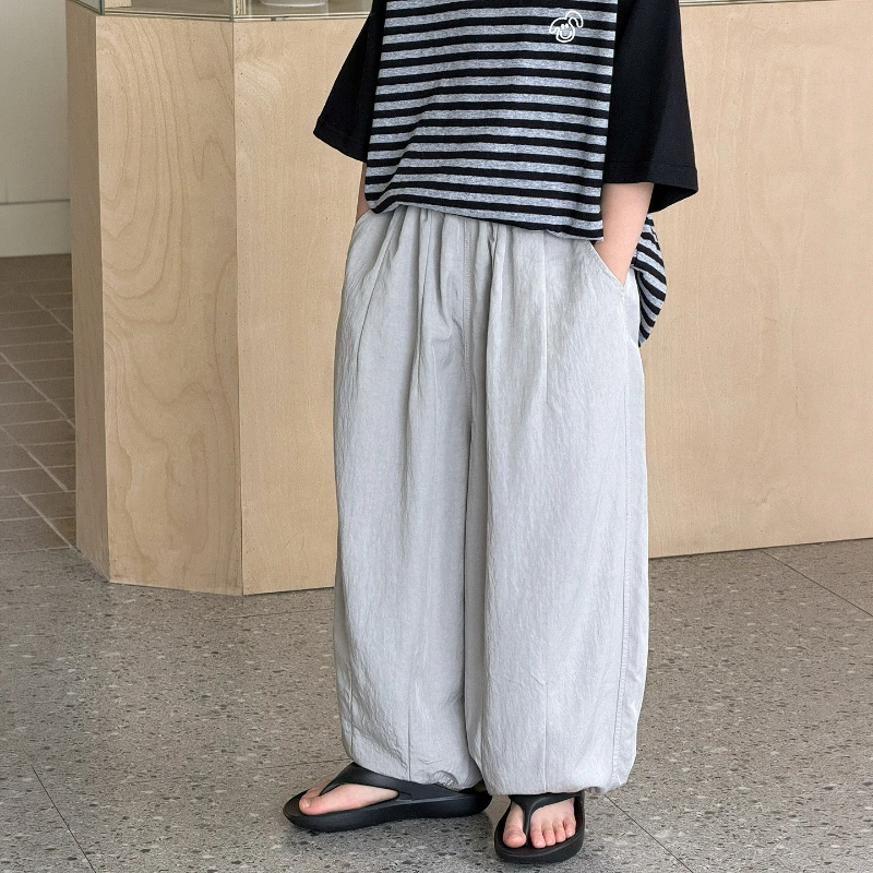 

Boys' Anti-Mosquito Pants 2026 Summer New, Korean Thin Quick-Dry Casual Long Trousers for Toddler Kids Breathable Wear