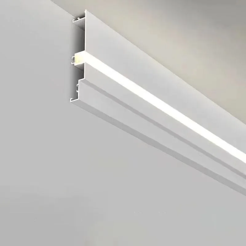 1m Top Corner Extrusion Aluminum Profile For Ceiling Lighting LED Channel Diffuser Housing Double Eyelid Linear Lamp