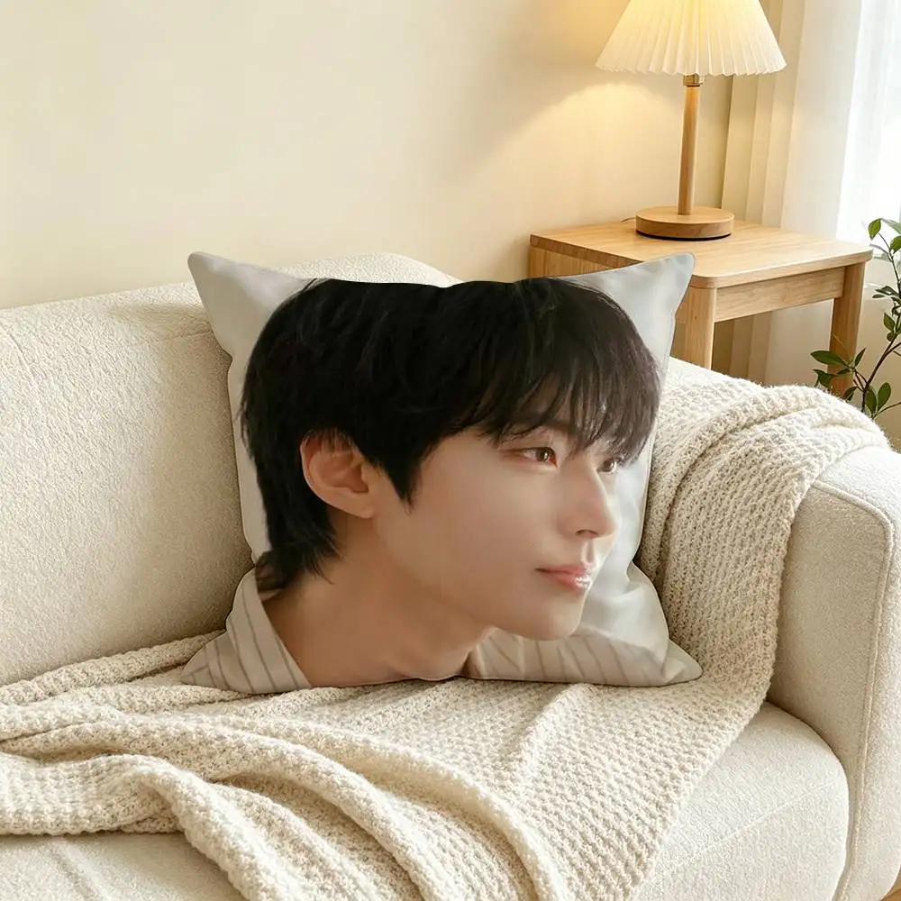 Korean actor H-Hwang In-youp Square Double-Sided printed Pillow Case Bedroom Bedside Pillow Sofa Cushion Cover