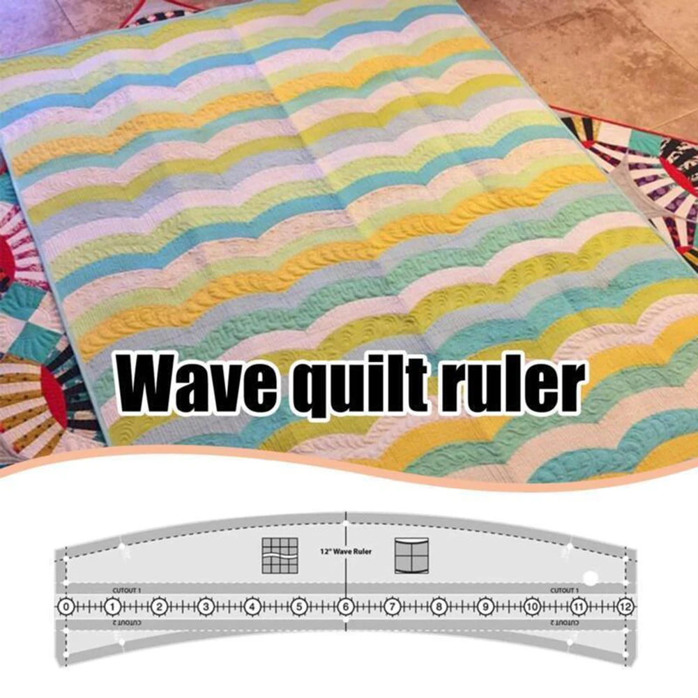 High Quality Wave Quilt Ruler Curve Tool Acrylic Easy To Use Good Toughness Multi-function For Sewing Quilting