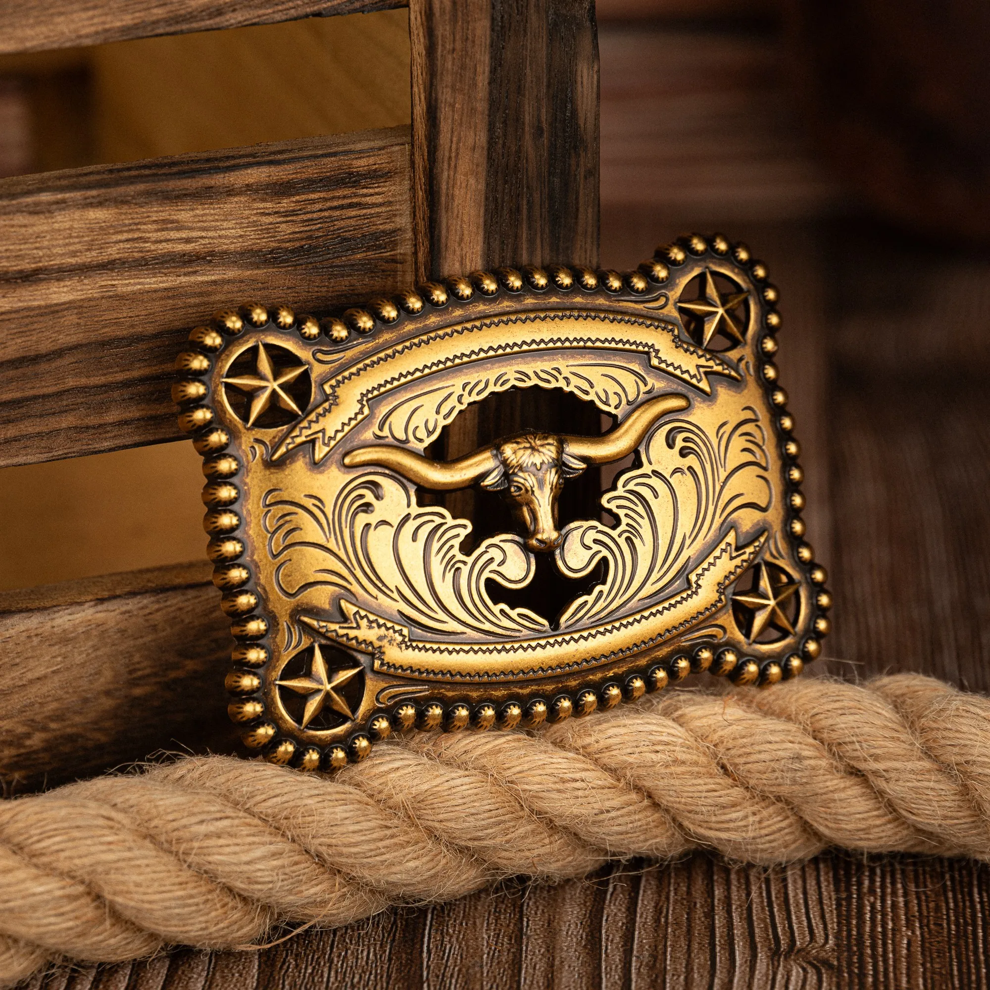 حلقة رباعية الزوايا برأس الثور الخمس نجوم بإبزيم مجوف، مشبك حزام مبتكر للرجال على الموضة الغربية القديمة، علبة على طراز الفايكنج