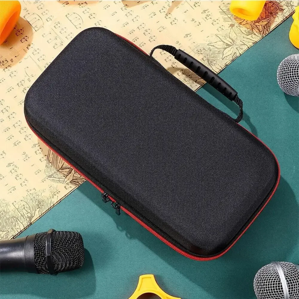 Portable EVA Wireless Microphones Storage Box Waterproof Double Zipper Microphone Case Black Handheld Microphone Storage Bag