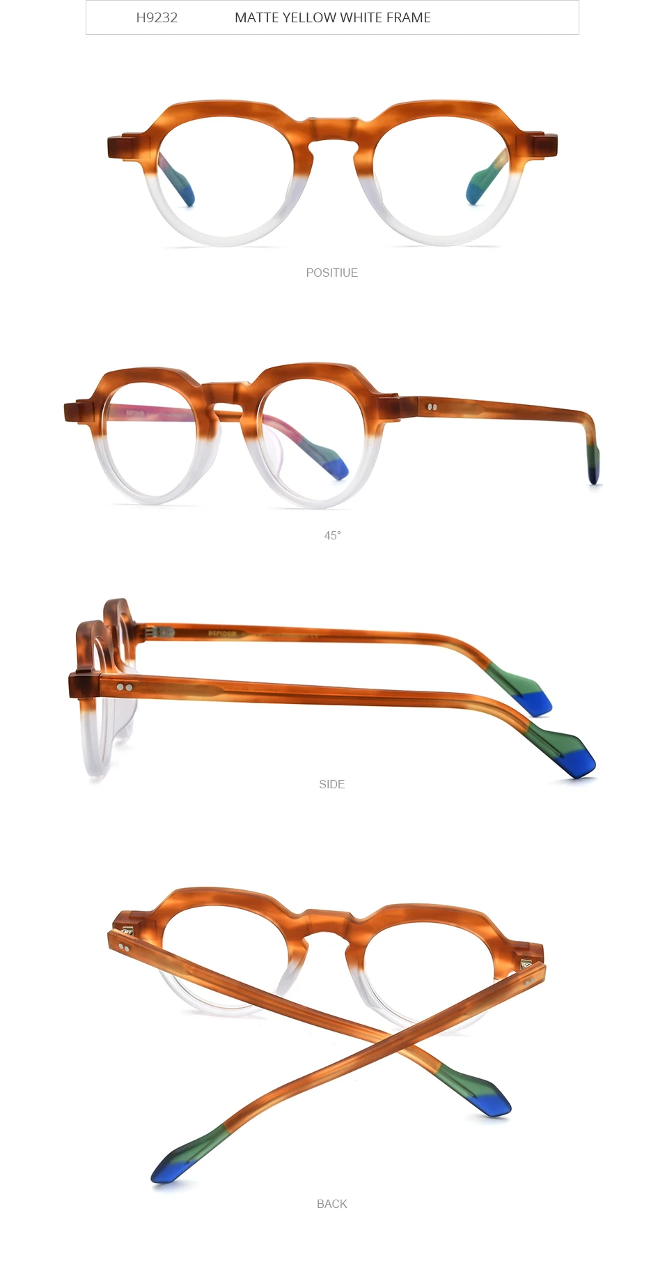 HEPIDEM Acetat Brille Frauen Marke Designer Runde Nerd Brillen Rahmen Neue Männer Dicke Japanische Handgemachte Große Größe Brillen 9229 – Detail 14