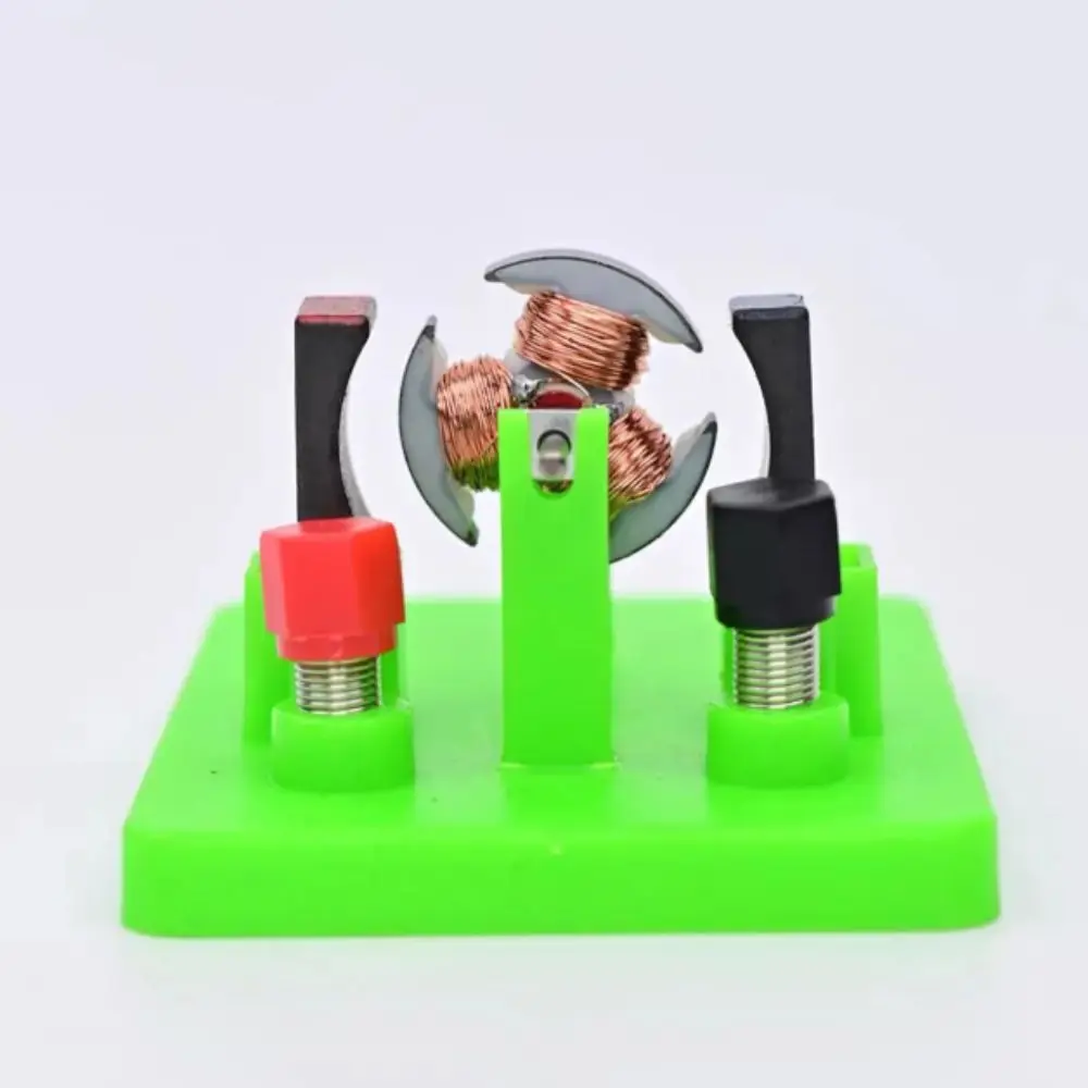 DIY Model DC Electrical Motor Model Green Color Electromagnetic Swing Educational Students ABS+Metal Construction
