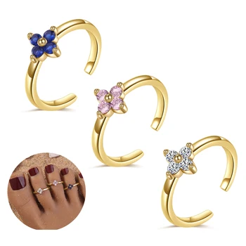 Gold Plated Color Zircon Toe Ring High Quality Non Fading Jewelry Fashion Luxury…