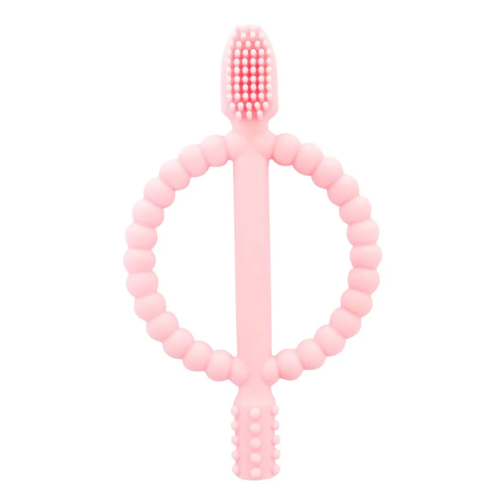 Massaggiagengive per bambini in silicone premium per uso alimentare, senza BPA, manico facile da tenere, giocattoli da masticare, massaggio strutturato, gengive, dentizione, giocattoli da viaggio