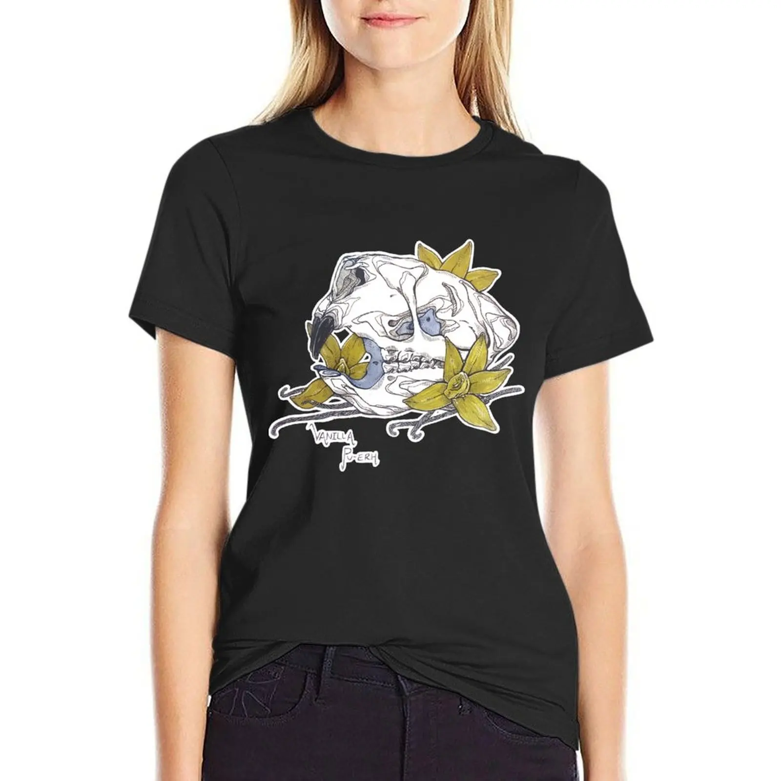 

MorbidiTea - Vanilla Pu-erh with a Porcupine Skull T-Shirt summer clothes oversized aesthetic clothes Women t-shirts
