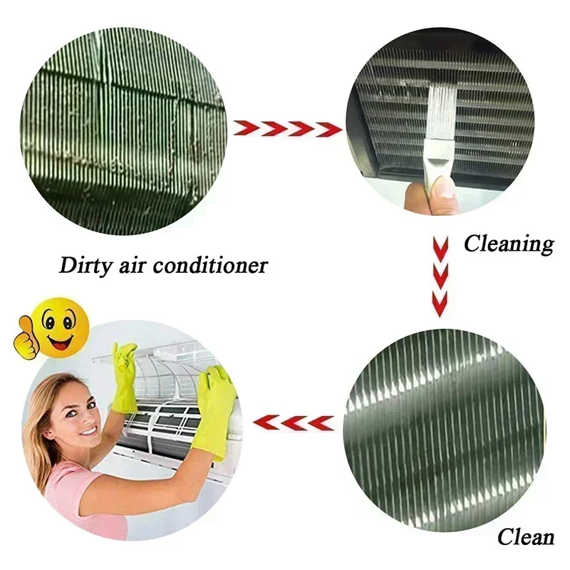 Air Conditioner Fin Cleaning Comb Stainless Steel Condenser Radiator Fin Brush Cleaner Repair Tool Coil Comb Household Cleaning