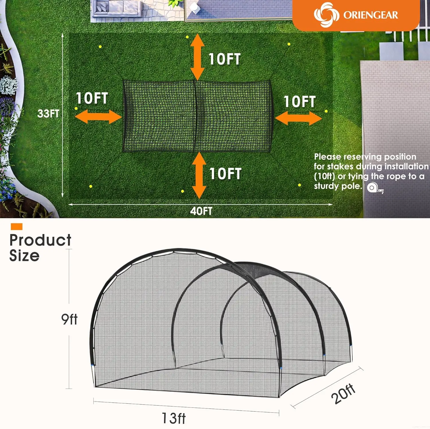 Batting Cages 20&30ft for Backyard, Baseball Training Equipment Netting, Golf Softball Baseball Nets for Batting with F