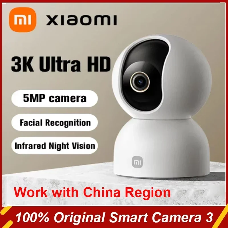 Xiaomi-cámara inteligente Mijia APP 3 Ptz Editie 3K, bidireccional a todo Color, 5 megapíxeles, vista de 360 °